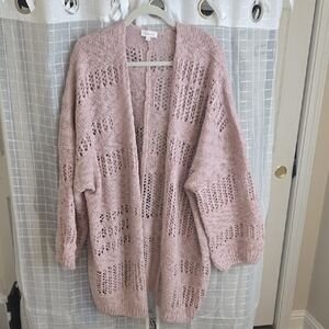 BUCKETLIST Mauve Open Knit Cardigan